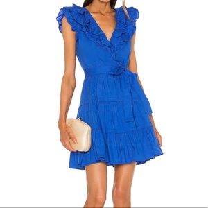 BCBGMAXAZRIA Ruffle Mini Dress in Palace Blue